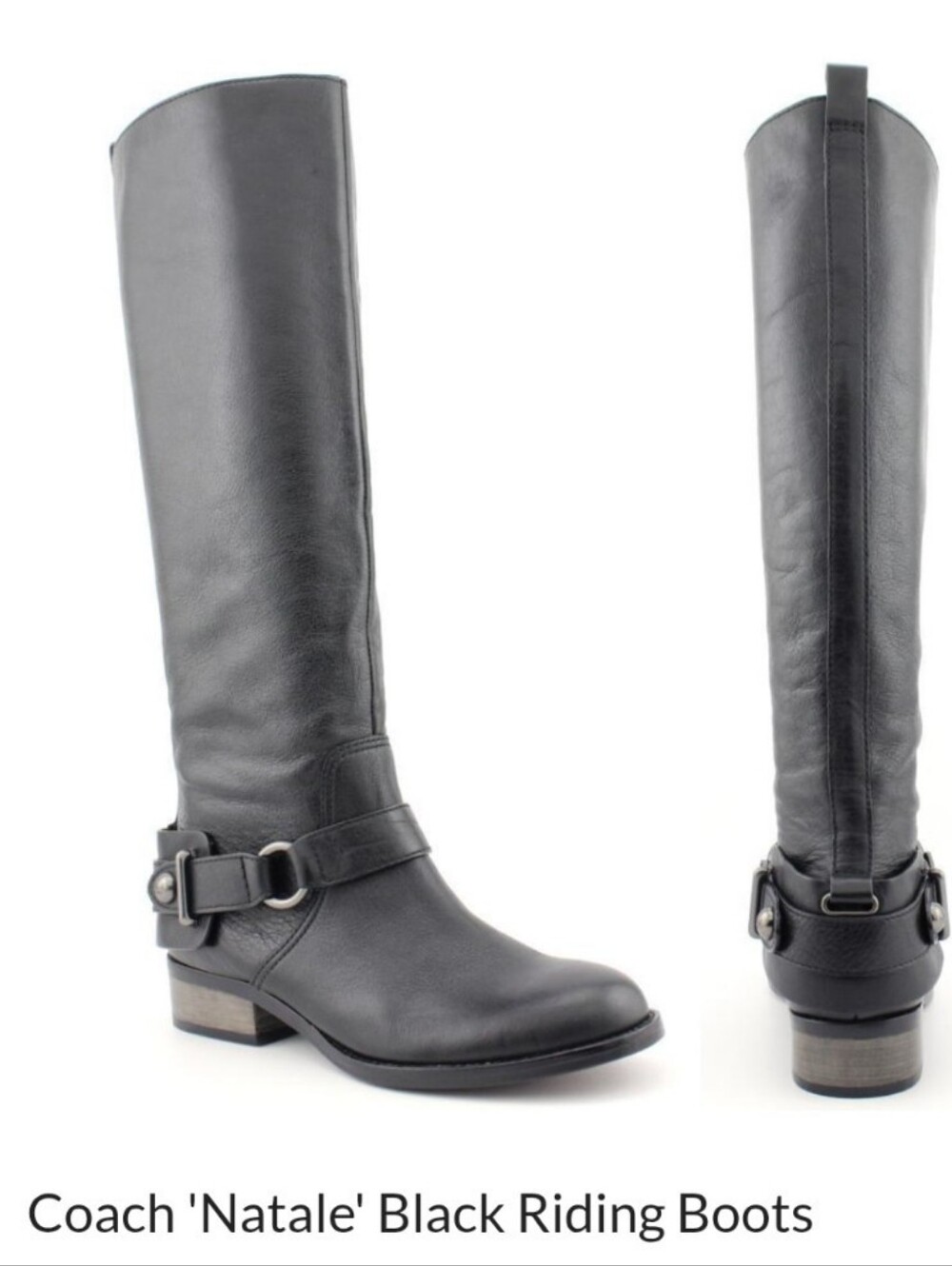 Coach Black  Leather Riding Boots